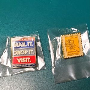 2 NEW Registrar of Voters Pins